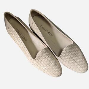 1990s Trotters Woven Leather Loafer Flat Vintage Size 9 Narrow
